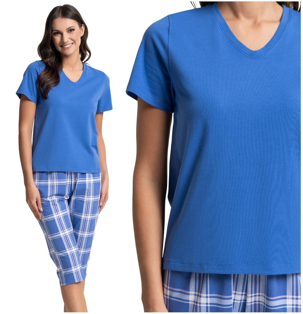 Moraj Damen Pyjama Schlafanzug – Marineblau, Größe XXL, bequem