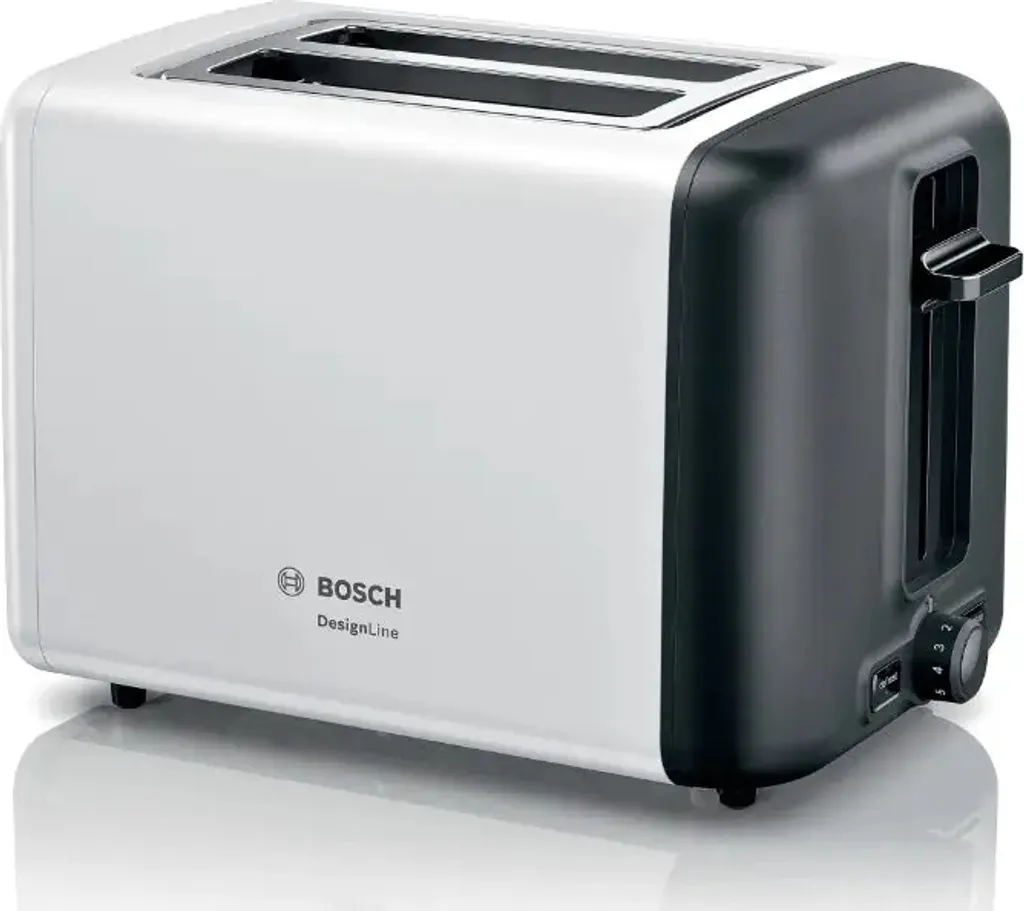 Bosch TAT3P421 DesignLine Grille-pain 2 Fentes Blanc et Noir 820W