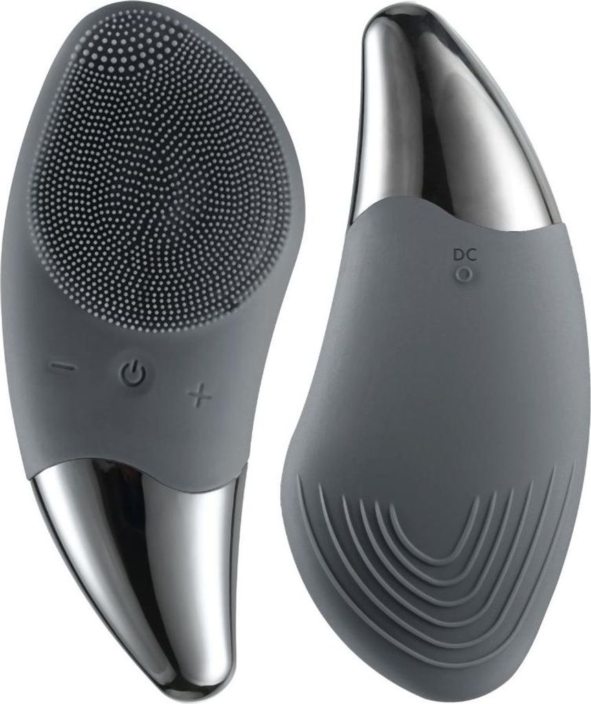 INF Mini Sonic Silicone Gesichtsreiniger Wiederaufladbar Wasserdicht Tiefenreinigung Bürste 6 Stufen Dreizonen Design Schwarz