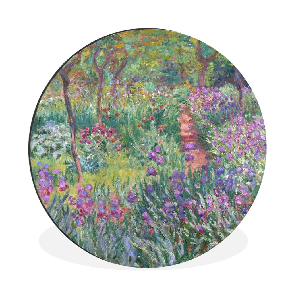 MuchoWow Aluminium Wandkreis Der Garten des Künstlers in Giverny - Claude Monet Ø 30 cm Wanddeko Modern Wohnzimmer - Wand Bild - Wohnzimmer - R...