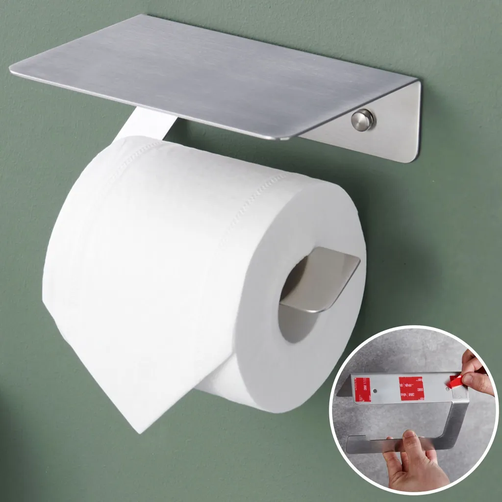 Porta Rotolo DEKAZIA Senza Foratura Acciaio Inox 304 Alta Tenuta