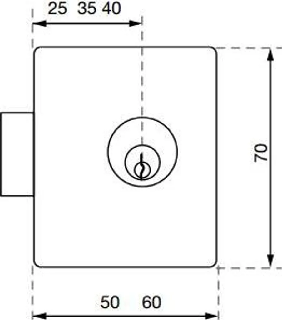 Serrure 5303 axe 25 mm VACHETTE Droite 11710000 - Sécurité de porte