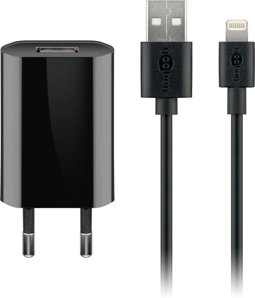 Goobay 44994 Set di ricarica Apple Lightning (5 W), nero, 1 Immagine del prodotto 