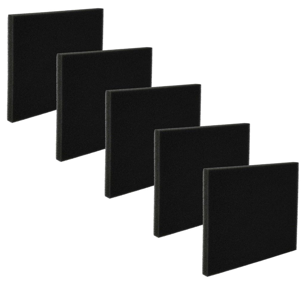 vhbw 5x Staubsaugerfilter kompatibel mit Philips Performer Expert, PowerPro Ultimate, FC9932, FC9929 Staubsauger - Schaumstofffilter Schwarz