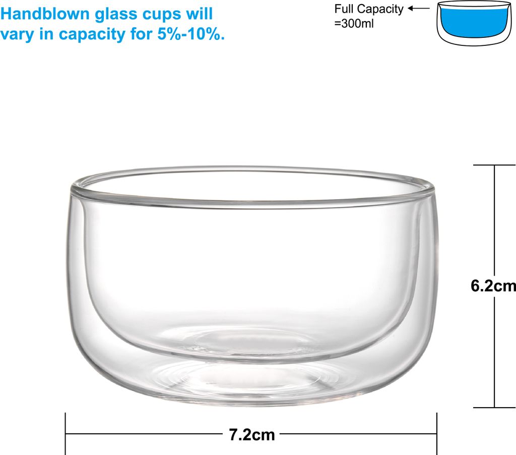 6x Kadum Dessertschüsseln "Bavaria" aus Borosilikatglas Produktbild 5