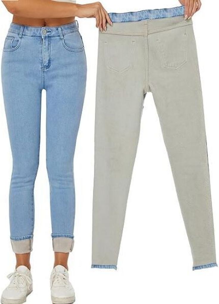 Damen Winter Jeans gefüttert mit Fleece Slim Fit - Produktbild 