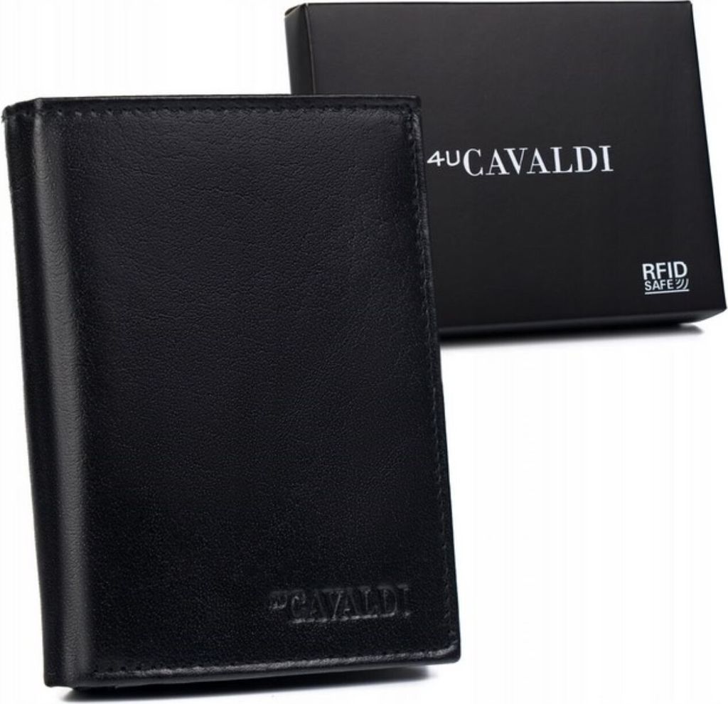 4U Cavaldi Portemonnaie aus Leder für Männer Jetlum schwarz One size