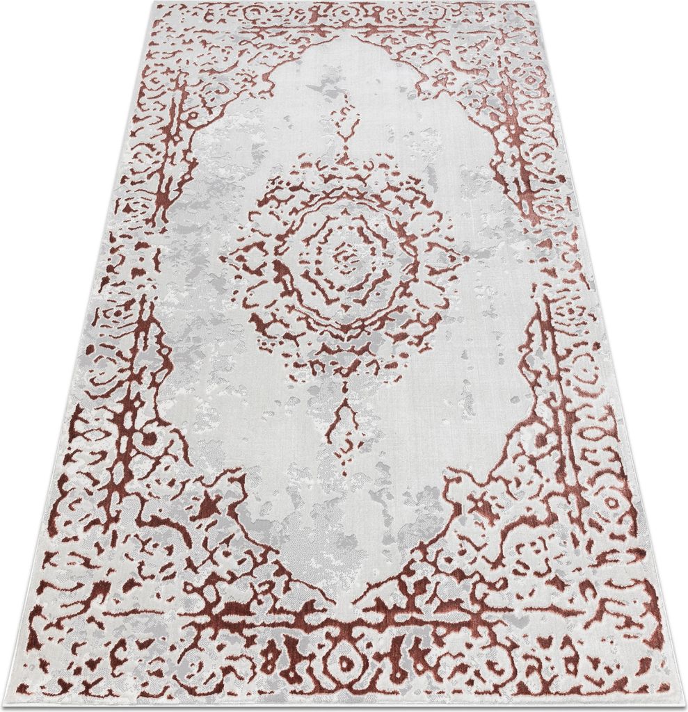 Teppich ALLURE 1961 Ornament, Rahmen - Strukturell, stilvoll, glamourös weiß / rosa Rosa 160x220 cm