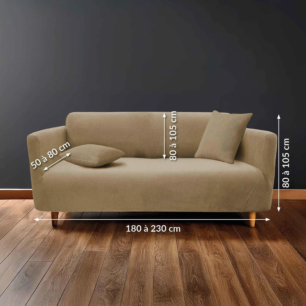 Housse de Clic Clac pour Rénover un Canapé Usé Tissu Lin Gaufré
