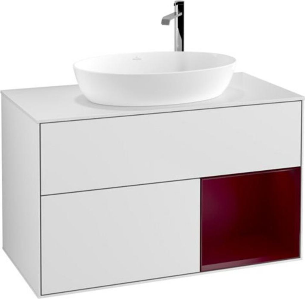 V&B Waschtischunterschrank Wandbeleuchtung Finion 100, Pl wh. m, Reg Peo m Lac, wh. m Lac