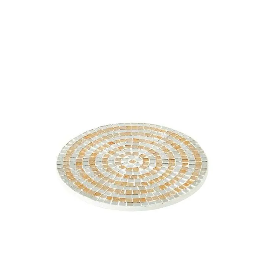 Plateau en Verre J-Line Mosaïque Argent et Or - Finition Artisanale Luxe