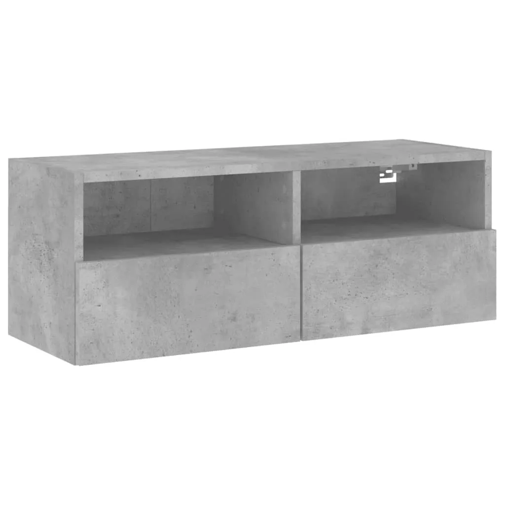 Pensile Porta TV Grigio Cemento 80cm - Organizza il tuo Soggiorno