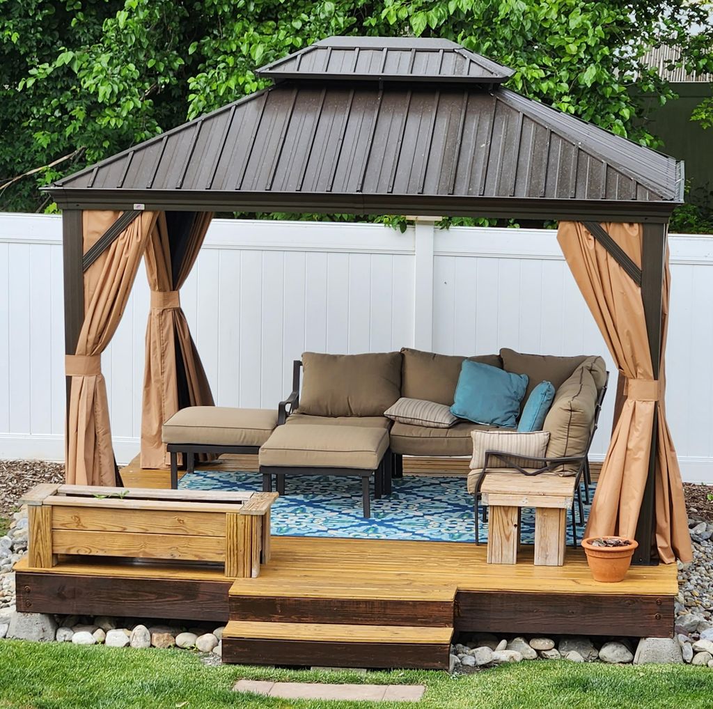 PURPLE LEAF Hardtop Pavillon 3x3.65m wasserdicht winterfest und stabil für den Garten,Bronze