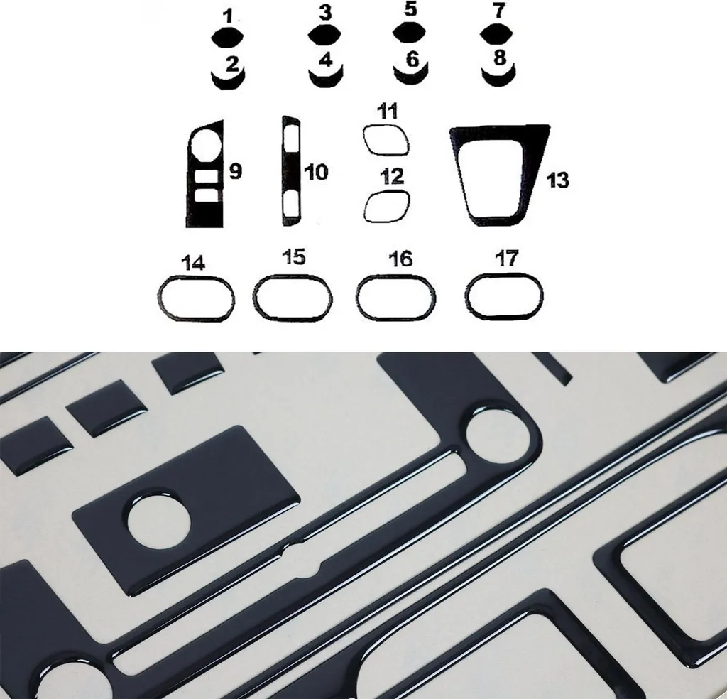 Decorazione interna dell'abitacolo per Dacia Lodgy 2012-2024 Piano Black Optics 17pcs
