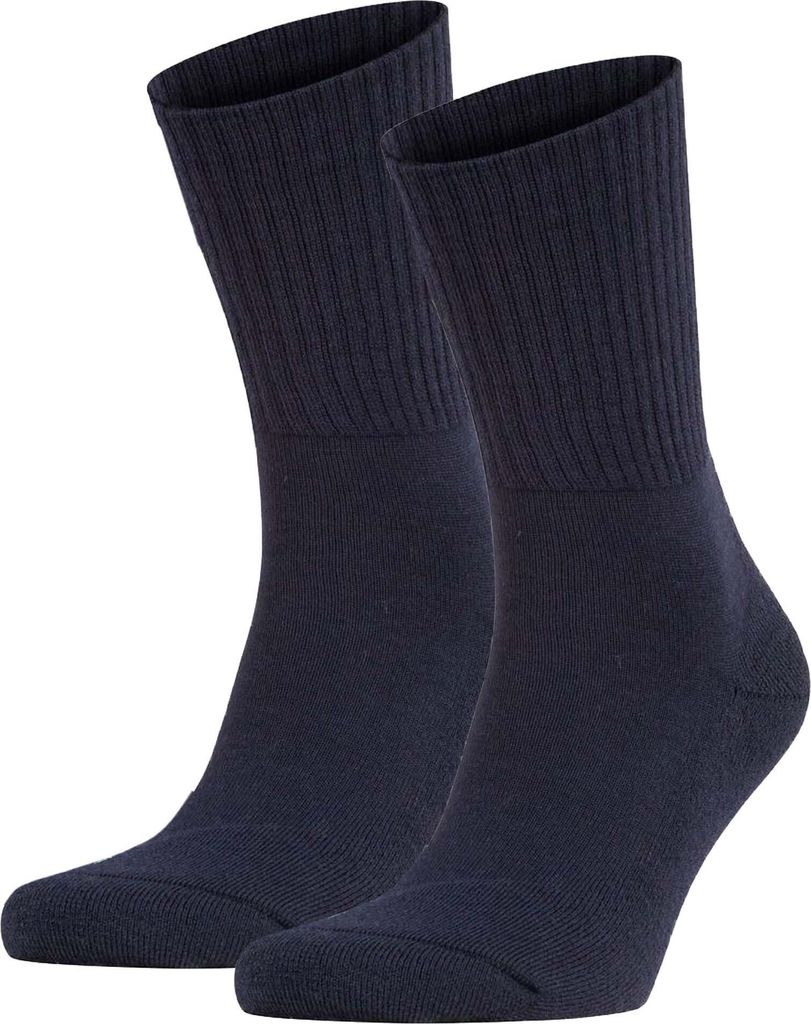 FALKE Uni Sportsocken 2er Pack - Walkie Light, Trekking- und Wanderstrumpf, Unifarben #1 Marine 46-48