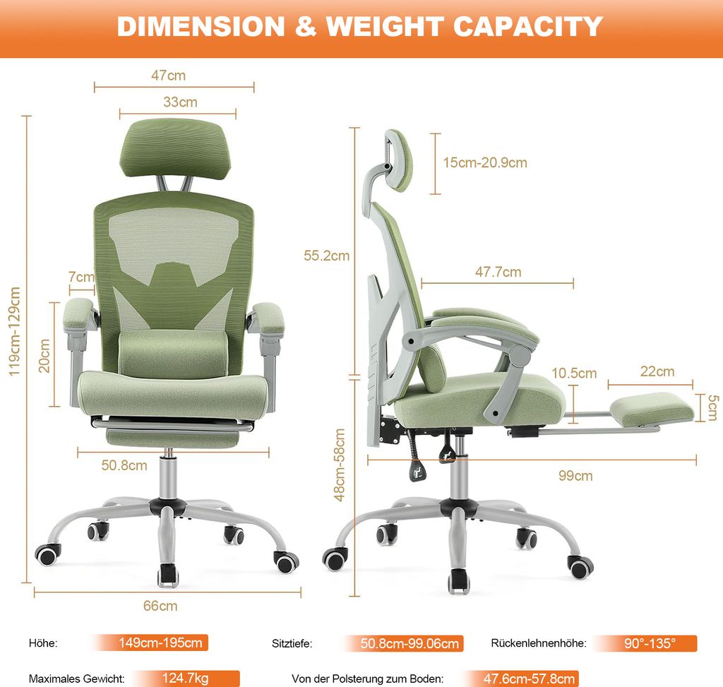 Bürostuhl Ergonomisch - Ein Schreibtischstuhl mit Produktbild 2