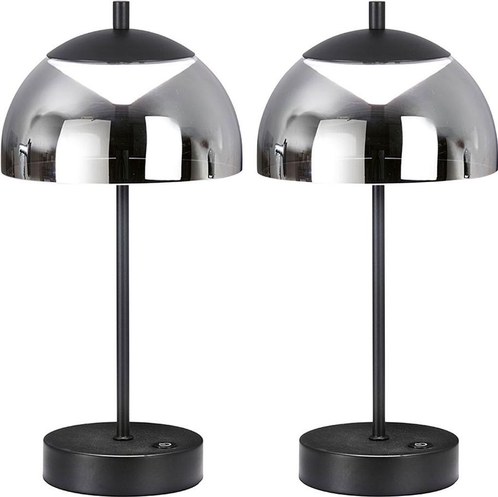 2er Set LED Tischlampe, rauch, Touchdimmer, CCT, H 35 cm