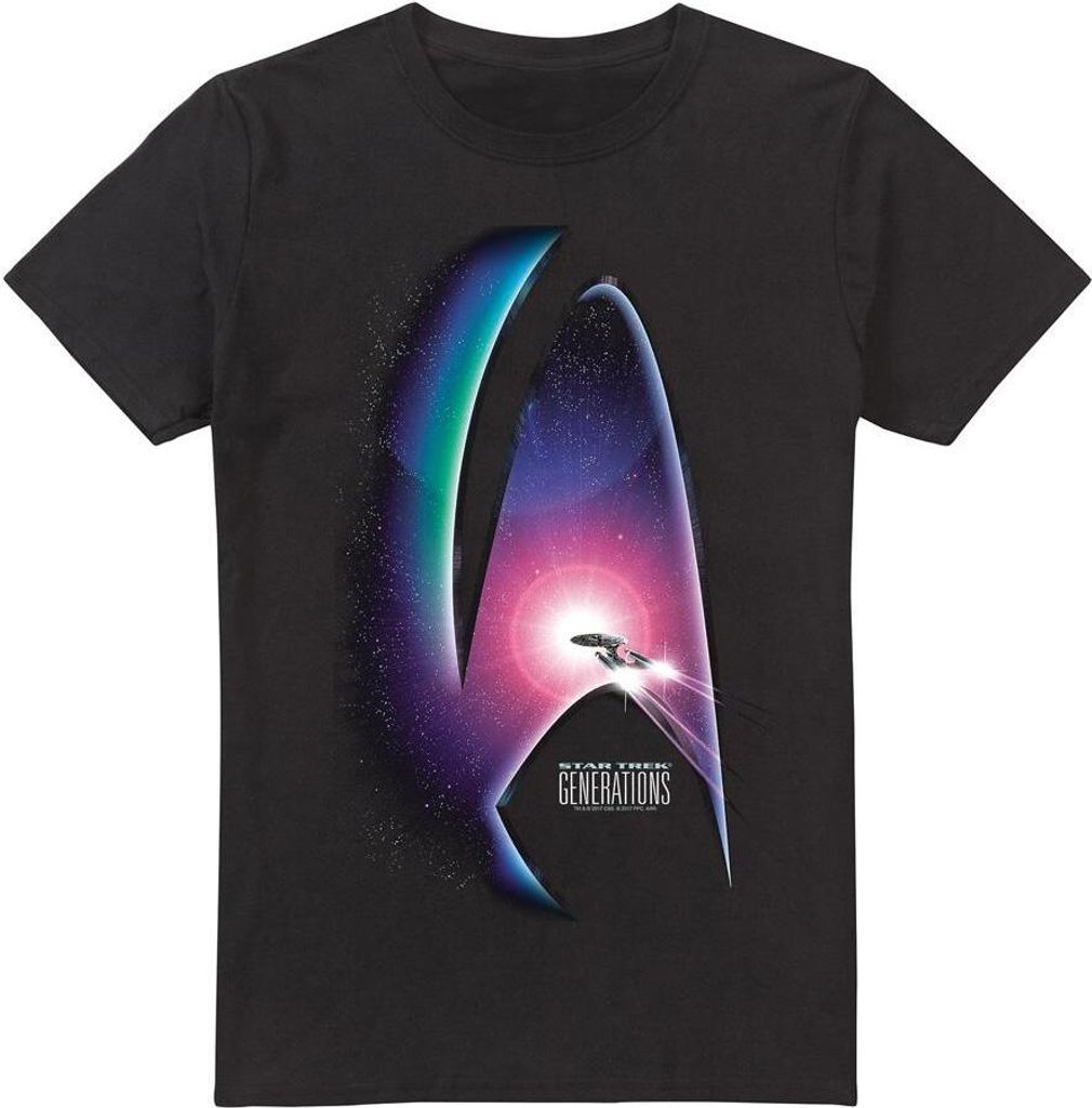 Star Trek - "Generations" T-Shirt für Herren TV5810 (XL) (Schwarz)