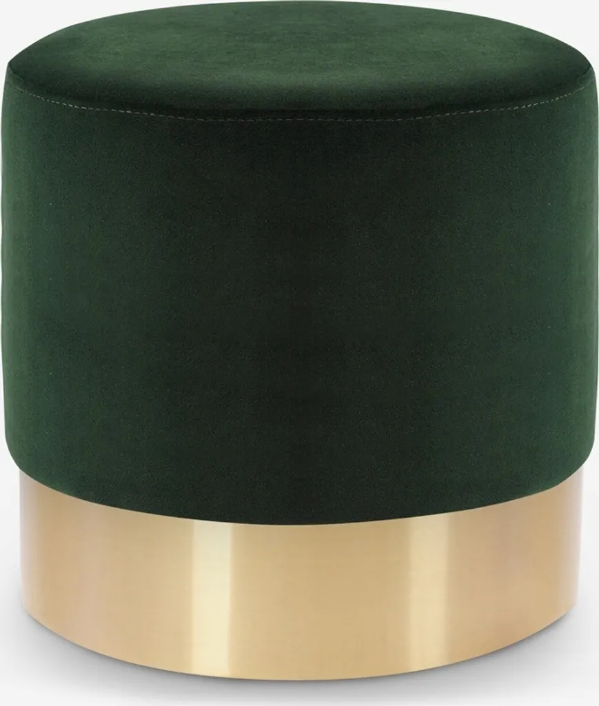 Tabouret bas rembourré Pouf en velours vert pour coiffeuse chic - 6