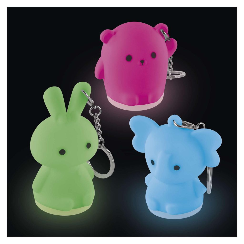 EMOS LED-Silikon-Schlüsselanhänger, Tiere, 12 Stück, in Displaybox, P4723