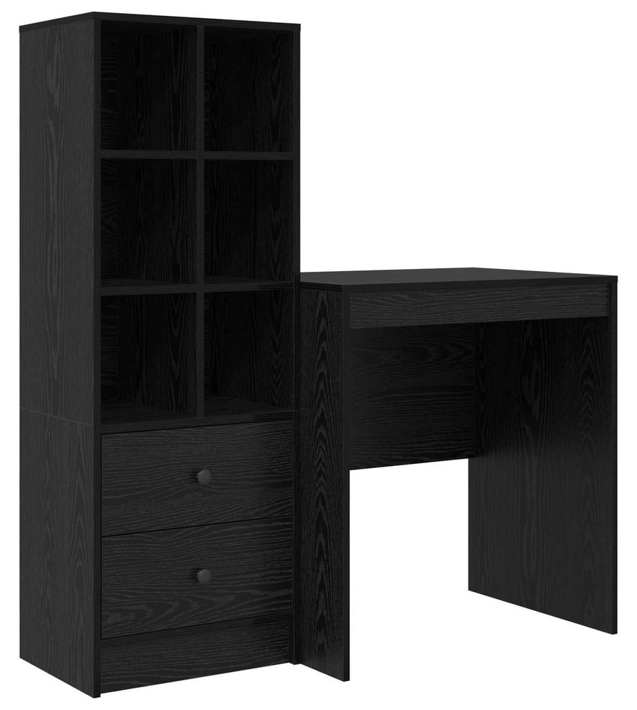 vidaXL Schreibtisch mit Schubladen 2 pcs Schwarz Eichen-Optik