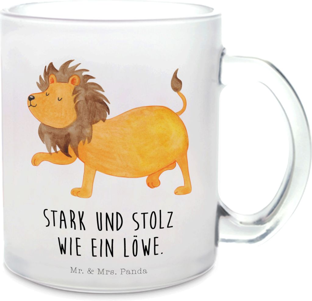 Mr. & Mrs. Panda Pott Sternzeichen Löwe - Transparent - Geschenk, August, Tee Tasse, Henkelbecher, Geburtstag, Horoskop, getränkebecher, Juli, K...