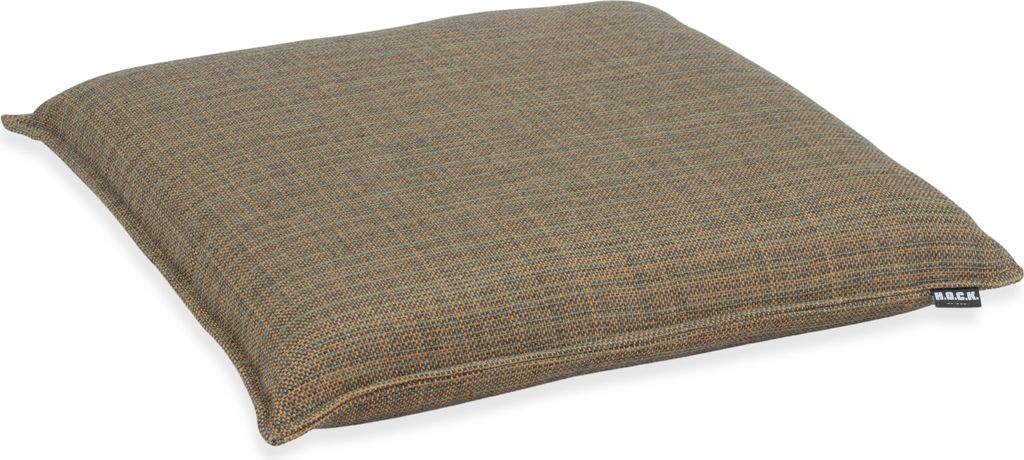 H.O.C.K. - AGORA Romy Outdoor Sitzkissen 45x45x6cm duna cognac grau mit Biese kleingemustert col. 20094
