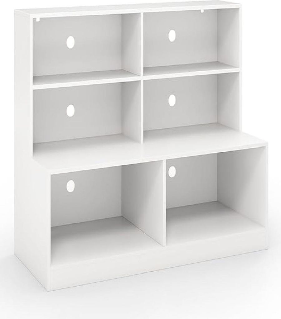 GOPLUS Schuhschrank mit Sitzbank, Schuhbank mit Sitzfläche & 6 offenen Fächern, Schuhregal mit Stauraum Truhenbank,120 x 50 x 90 cm, Weiß