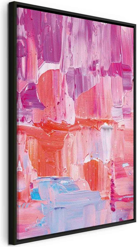 Italienischer Leinwand Leinwandbild - Colorful Contrasts - Energetic Color Transitions in Shades of Pink 40x60 cm Abstrakt a-B-10126-b-a