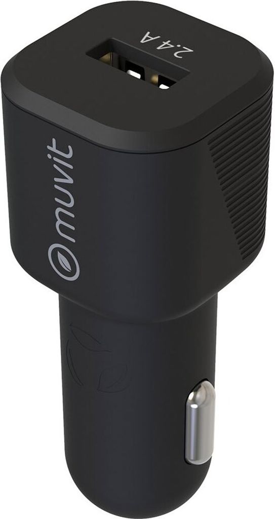 Muvit, Autoladegerät für Zigarettenanzünder USB 2,4A - 12W, Schwarz