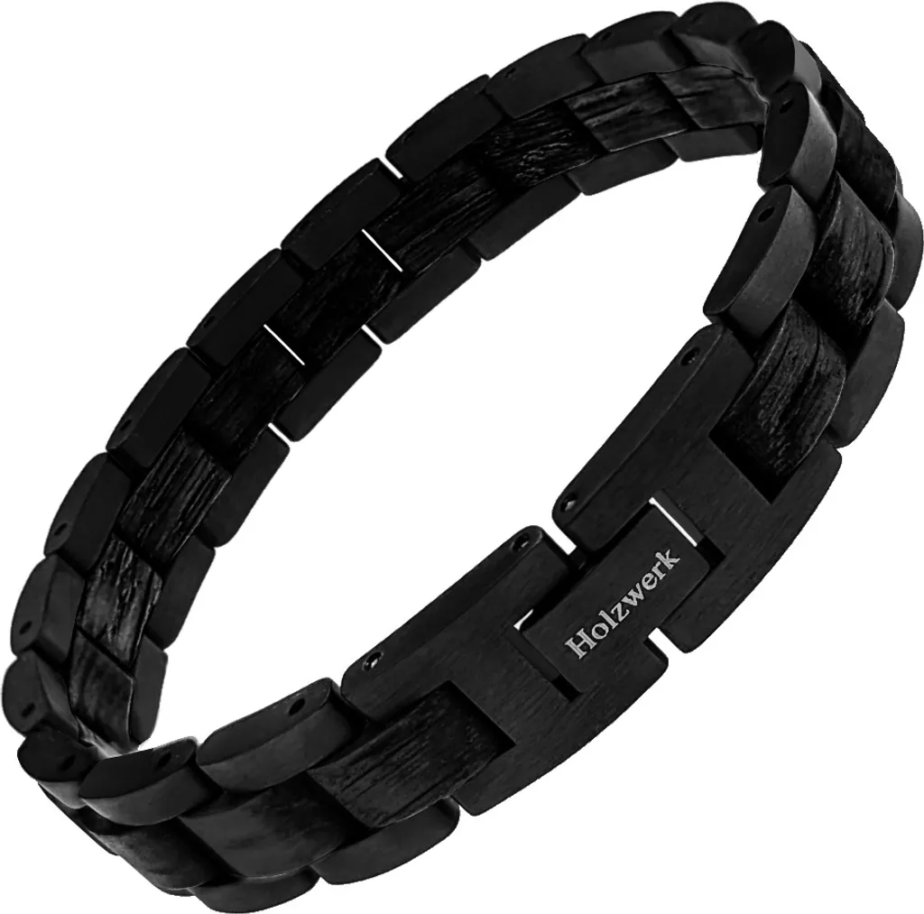 Bracelet à Maillons en Bois et Acier pour Homme et Femme Design Minimal