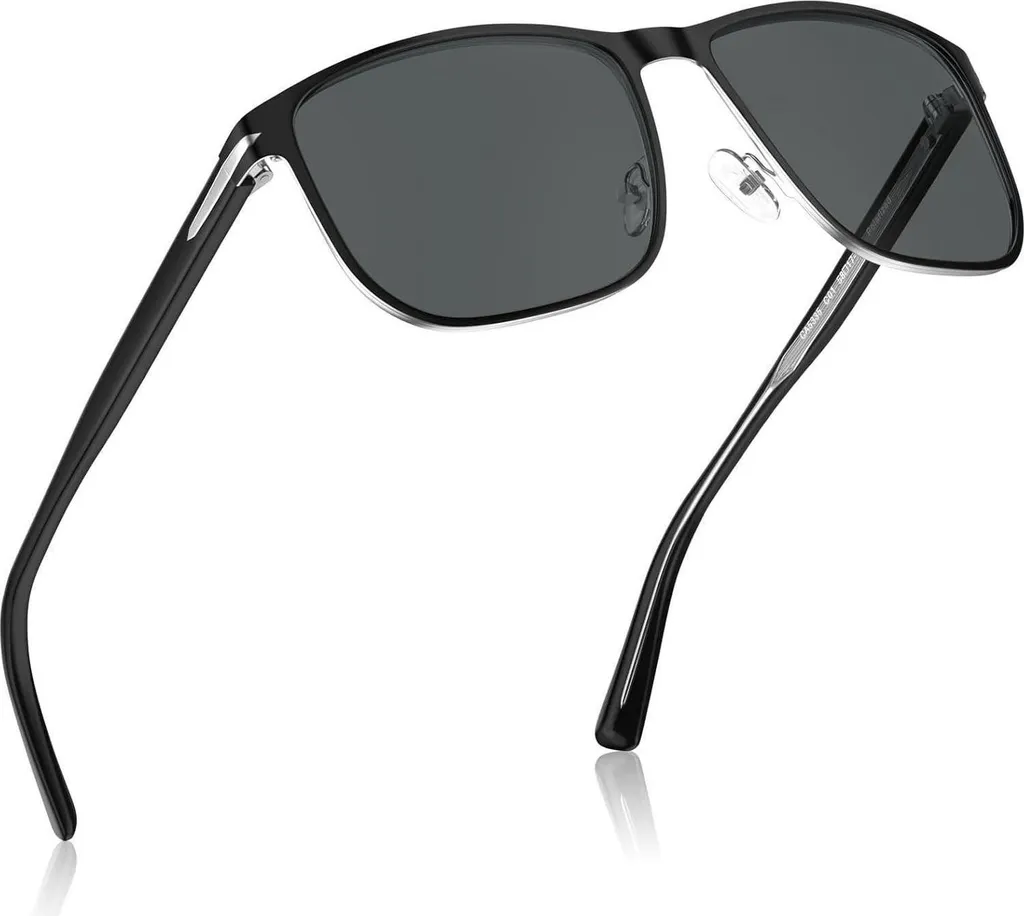 Lunettes de soleil polarisées homme anti éblouissement cadre métal