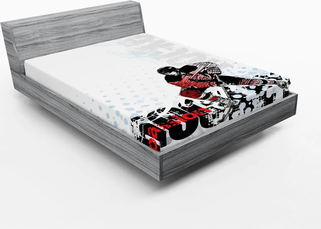 Drap-housse Hockey sur glace 180x200 cm pour Lit Double Design Sport