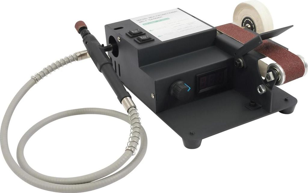 Bandschleifer - Tisch-Bandschleifer - 350 W - Doppelmotor - AC-Netzbetrieb - Schwarz