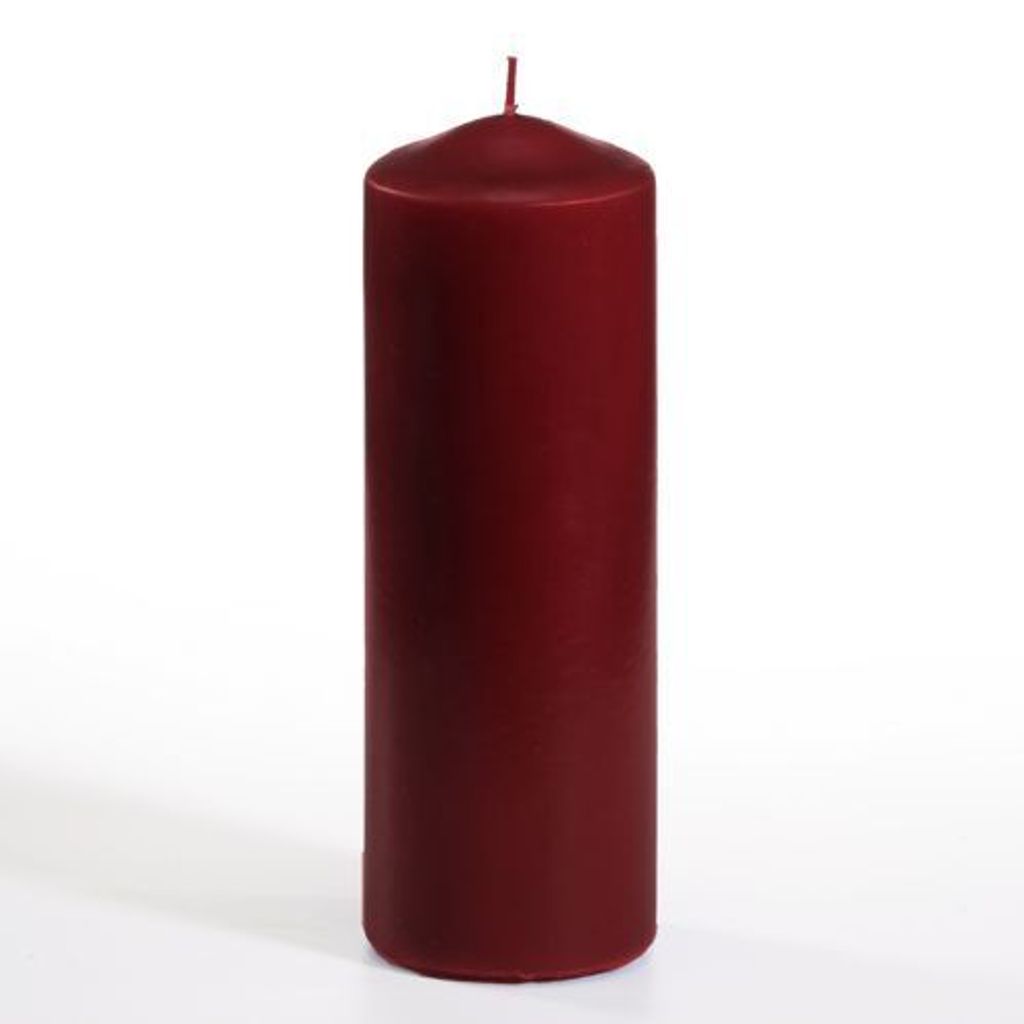 Papstar Stumpenkerzen Ø 70 mm 200 mm bordeaux, 6 x 1 Stück