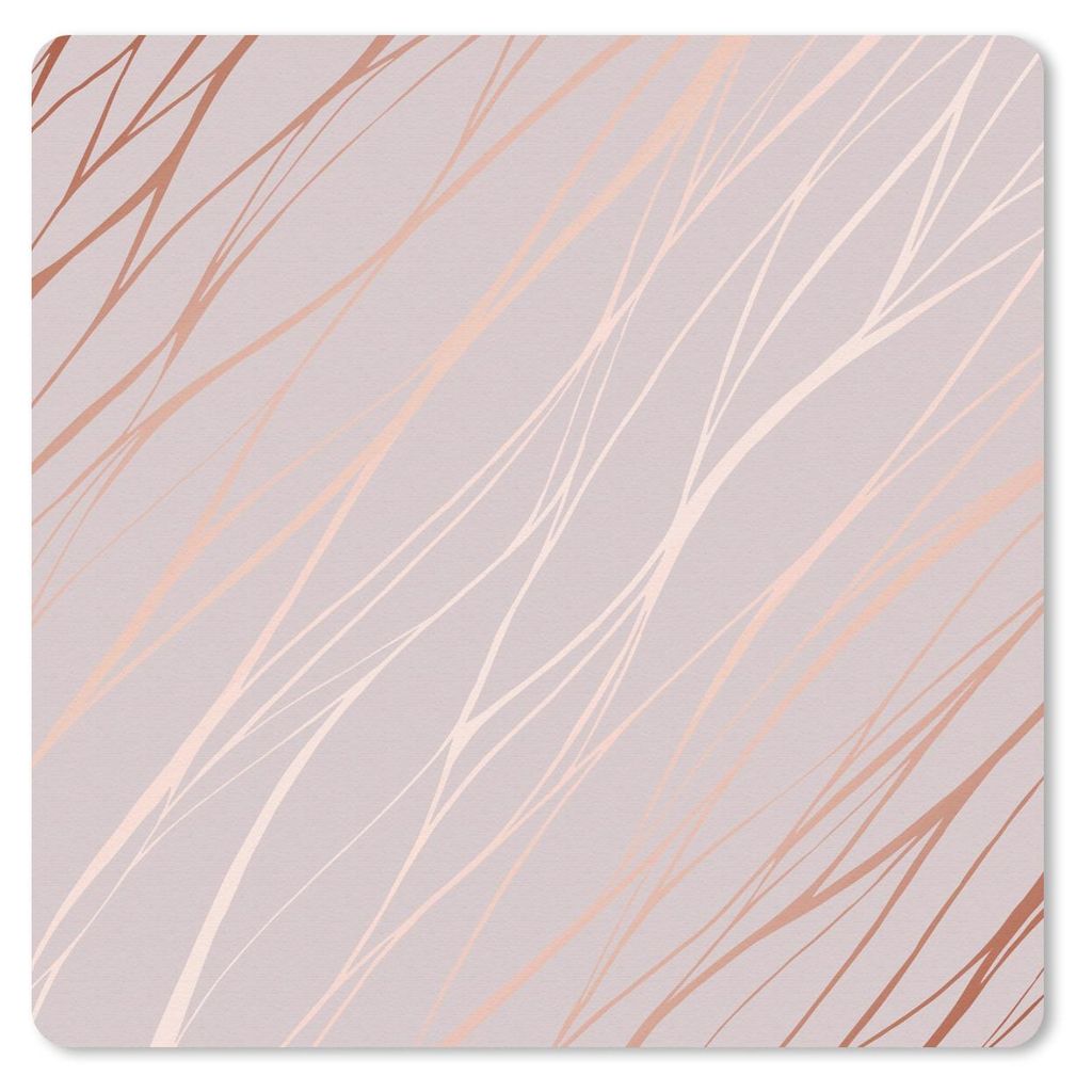 MuchoWow Mauspad Mousepad Marmor - Rosa - Roségold - Muster 30x30 cm - Mousepads - Maus Mat - Pad - Mausunterlage - Gaming - Schulsachen