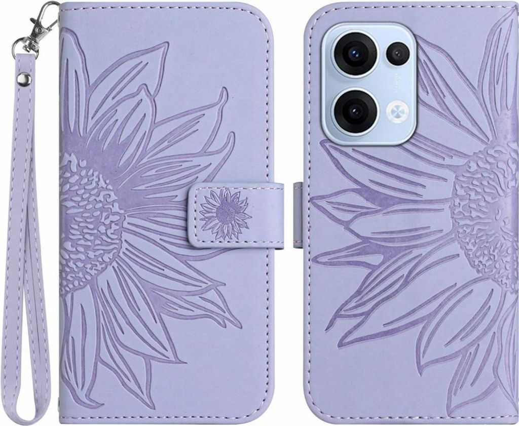 OPPO Reno13 5G Hülle - Coverup Sonnenblume Klapphülle mit Schlüsselband - Lavendel