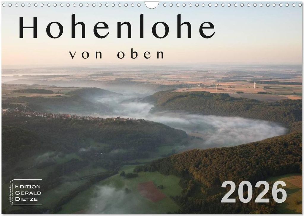 Hohenlohe von oben (Wandkalender 2026 DIN A3 quer), CALVENDO Monatskalender