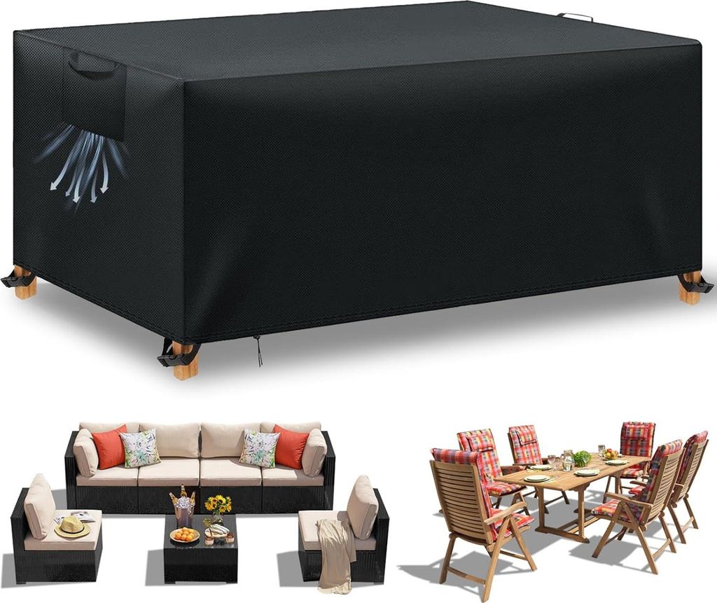 Gartenmöbelabdeckung - wasserdicht - schwarz - 420D Oxford - 125 x 63 x 74 cm