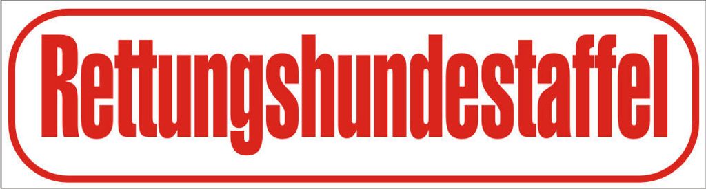 INDIGOS UG - Magnetschild "Rettungshundestaffel" 30 x 8 cm - Magnetfolie für Auto / LKW / Truck / Baustelle / Firma