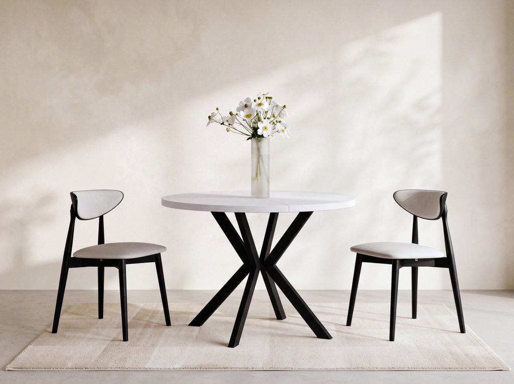 Runder Ausziehbarer Esstisch - Loft Style Tisch mit Produktbild 