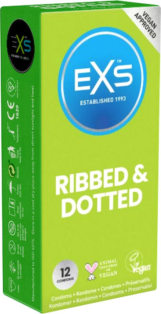 EXS Comfy Fit Gerippte & Gepunktete Kondome 12 Stk.
