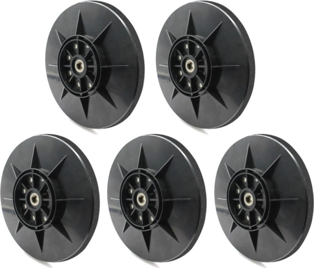 5x Trade-Shop 8-Loch Schleifteller / Stützteller / Kletteller 225mm für Einhell 4259965, Matrix DWS 600-1 710, Apex 710 Watt Langhalsschleifer