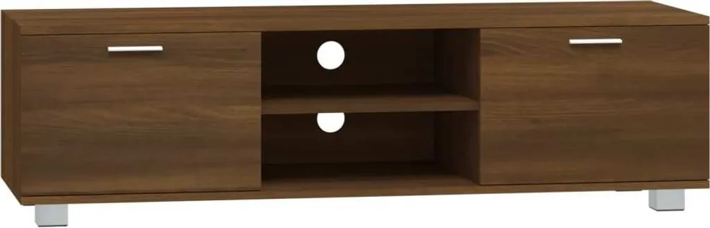 Meuble TV Moderne Chêne Marron 140 cm : Organisez Votre Coin Salon