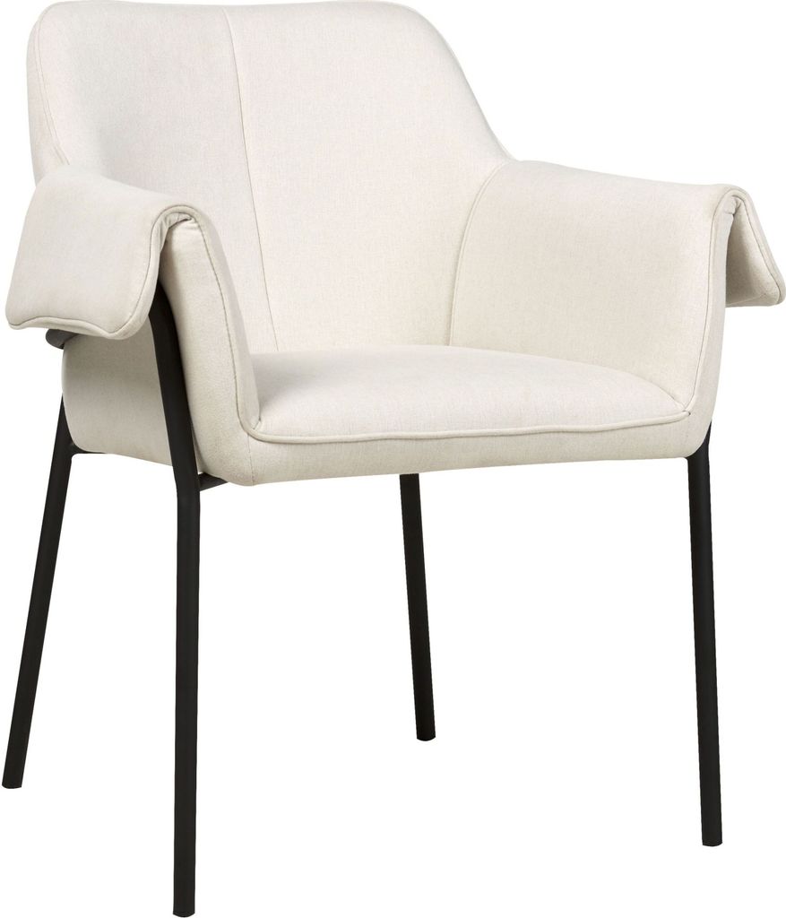 BELIANI Sessel Hellbeige Stoffbezug mit Armlehnen Schwarzen Metallbeinen Modernes Retro-Design Wohnzimmer Ausstattung Sitzmöbel Polstersessel