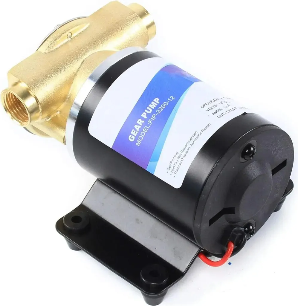 Pompe à membrane 30 L/min 12V silencieuse et robuste pour moteur noir
