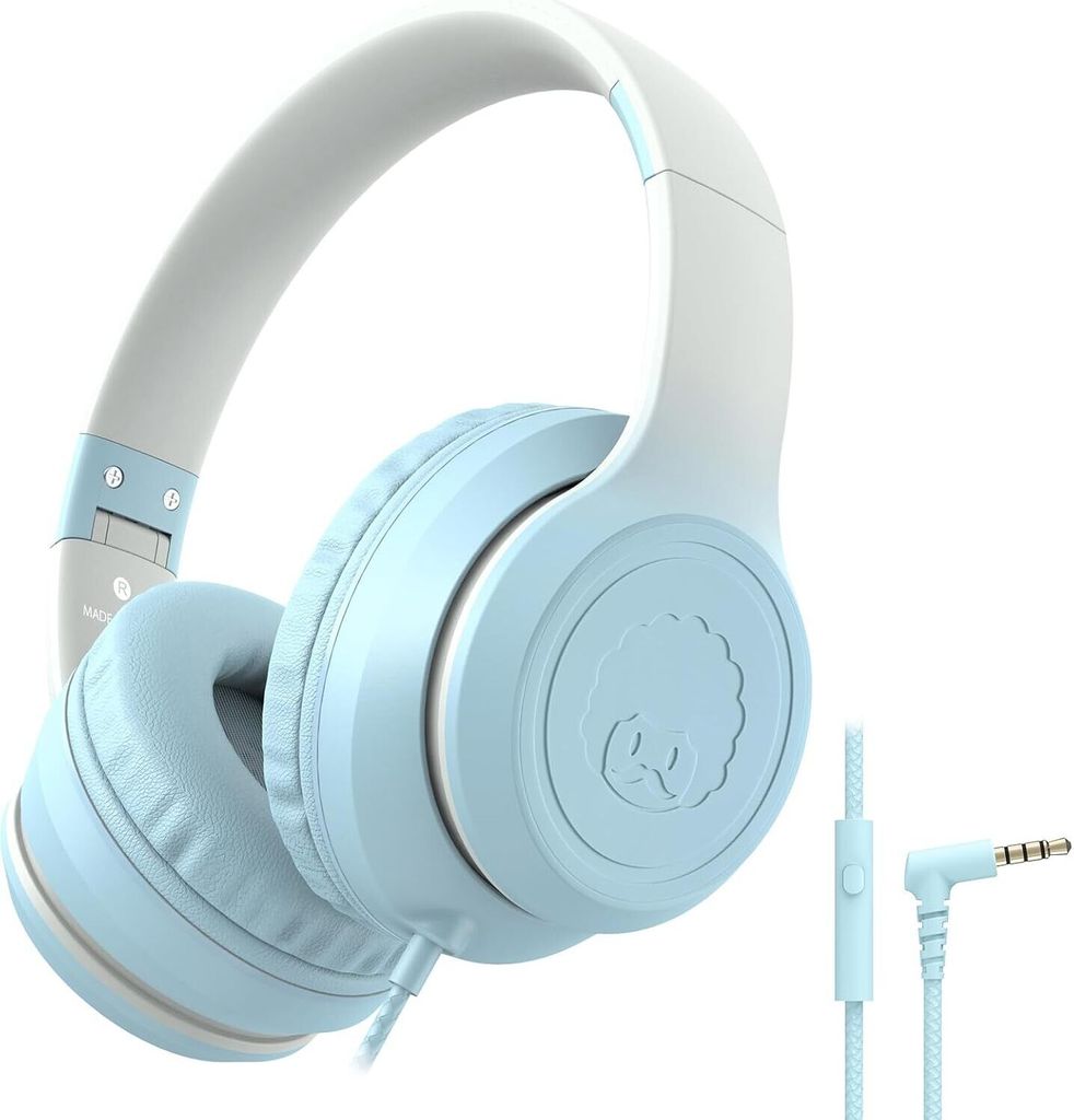 Kinder kopfhörer mit Kabel , 3,5 mm Aux Jack, Verstellbares Stirnband mit Mikrofon, Faltbarer Kopfhörer Over-Ear für Schule, Travel, Jungen, Mä...