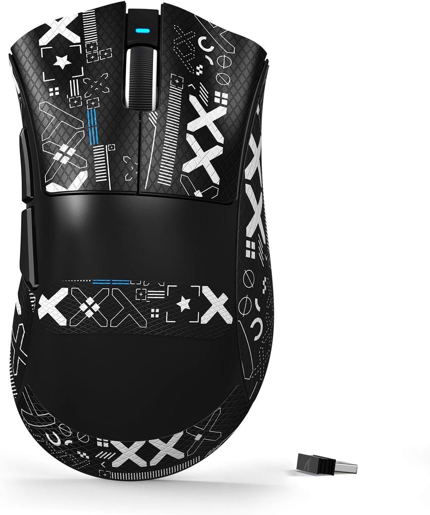 Kabellose Gaming-Maus V3 65g Ultraleicht, PAW3311 Sensor 25K DPI, 1K Polling, Mechanische Schalter, 2,4G/BT/USB, Ergonomisch für PC/Mac