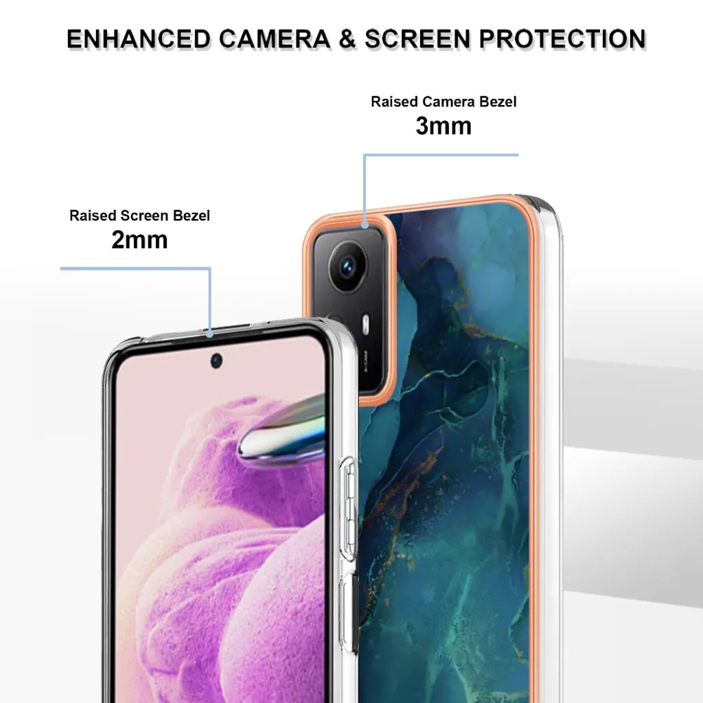 SEAHAI Cover per Xiaomi Redmi Note 12 4G, Militare Antiurto Protezione Silicone con 360° Anello Supporto Kickstand Rugged Custodia PC + TPU Bumper Case - Nero