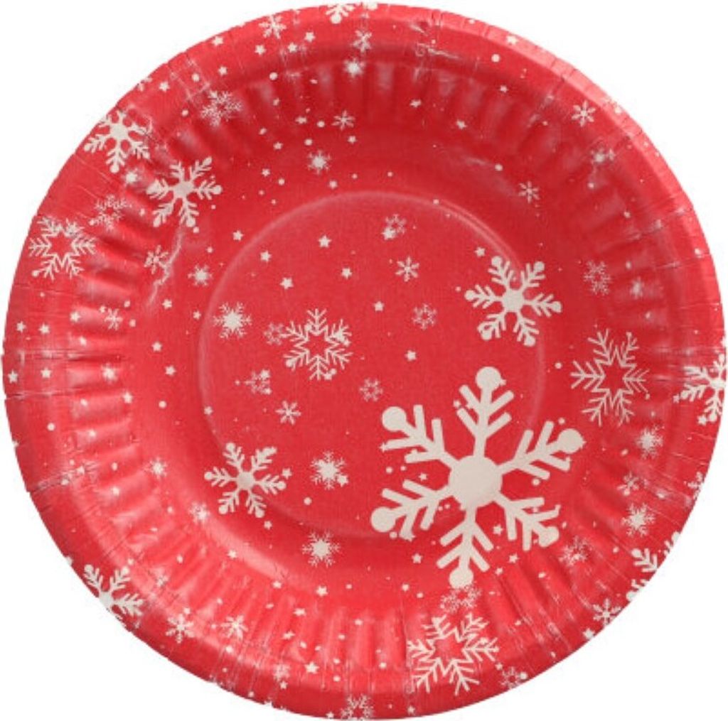 Tiefer runder Pappteller „Winterzeit“, Durchmesser 19 cm, Produktbild 